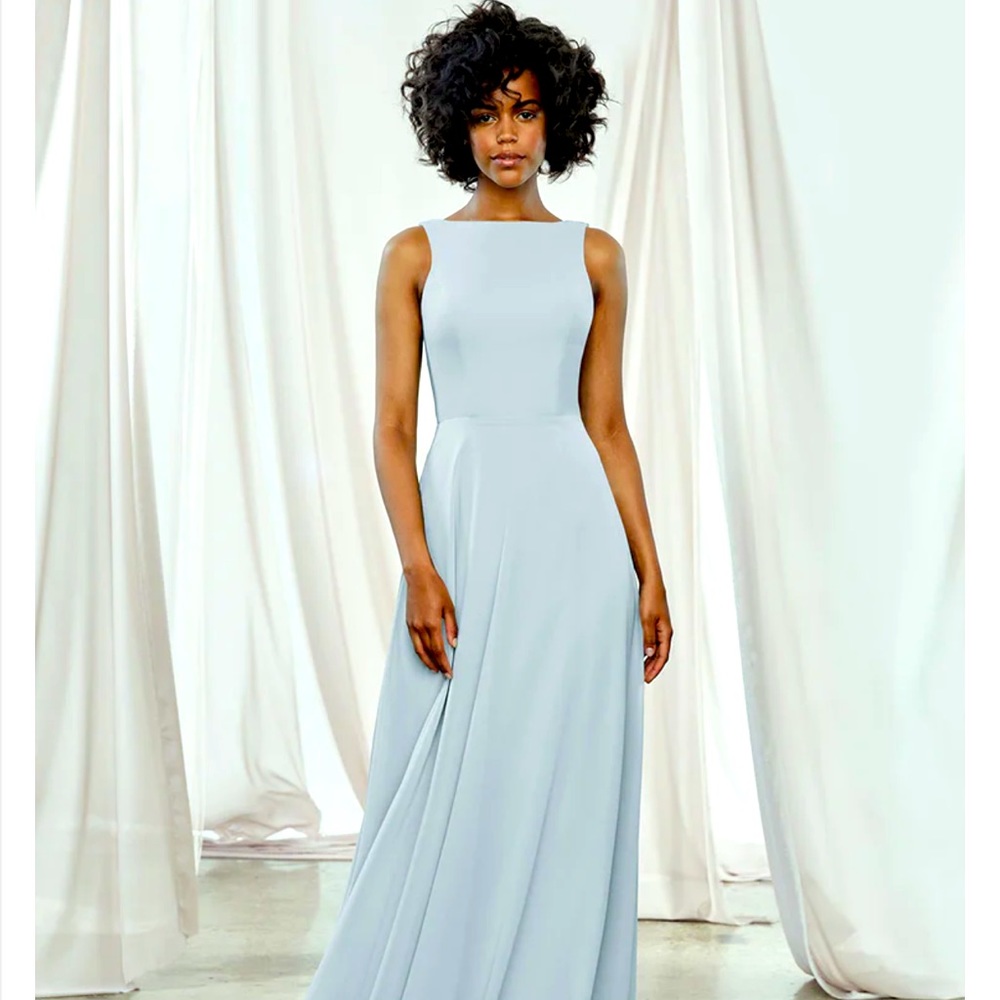 Amsale Brynn Dress Size 10, Ice, Flat Chiffon